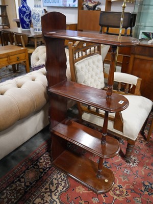 Lot 1041 - 4 tier mahogany stand, the lower tier bearing...