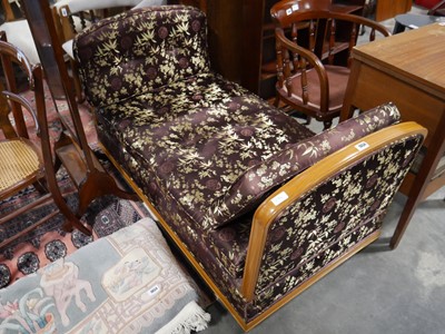 Lot 1054 - Ornate purple and gilt silk upholstered...