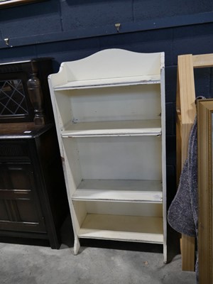 Lot 1070 - White painted open fronted bookcase