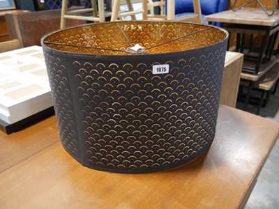 Lot 1075 - Large perforated black ceiling light shade...