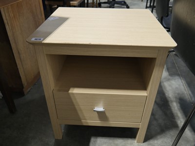 Lot 1078 - Modern single drawer wood effect bedside