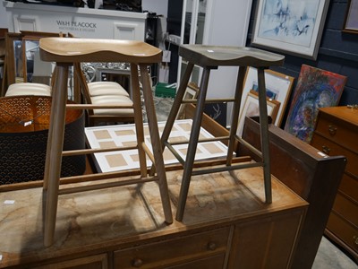 Lot 1080 - 2 similar wooden stools