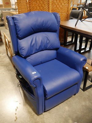 Lot 1081 - Modern royal blue leather upholstered electric...