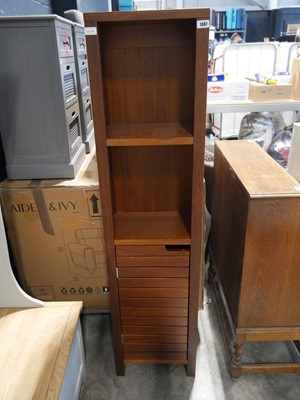 Lot 1087 - Hardwood finish open fronted tower unit with...