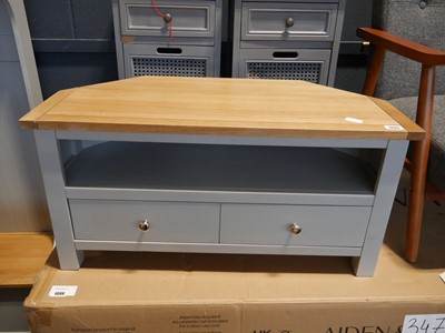 Lot 1089 - Modern grey entertainment unit with light oak...