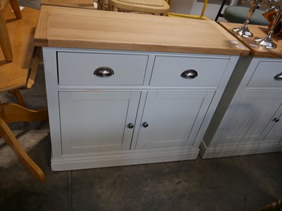 Lot 1099 - Modern off-white cupboard with 2 upper drawers...