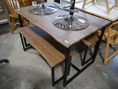 Lot 1103 - Modern dark hardwood finish dining table on...