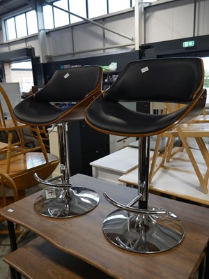 Lot 1104 - Modern pair of Eames style bentwood black...