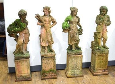 Lot 58 - Statutory: a set of four weathered terracotta...