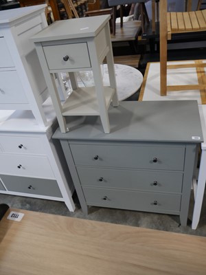 Lot 1111 - Modern grey chest of 3 drawers and 1 similar...