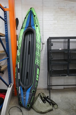 Lot 2028 - Intex Challenger K2 inflatable kayak with oars,...