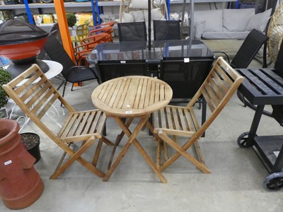 Lot 2109 - Wooden slatted 3 piece garden bistro set