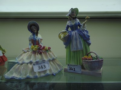 Lot 343 - Two Royal Doulton ceramic figurines 'Daydreams'...