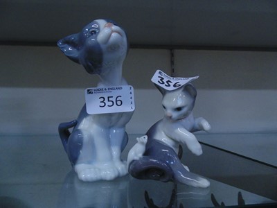 Lot 356 - Two Lladro ceramic figurines of grey and white...