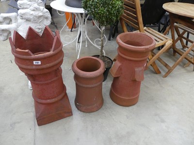 Lot 2161 - 3 terracotta chimney pots