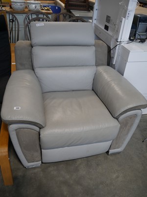 Lot 1149 - Pair of grey leather and suede upholstered...