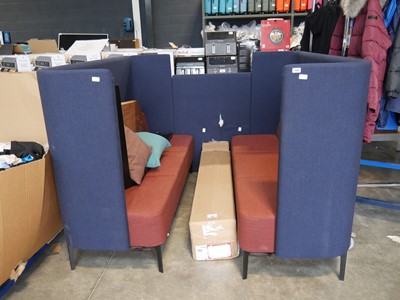 Lot 1165 - Upholstered high back restaurant booth with...