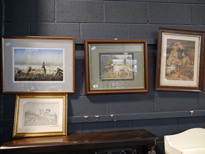 Lot 1170 - 2 framed prints of hunting hounds, ltd. ed....