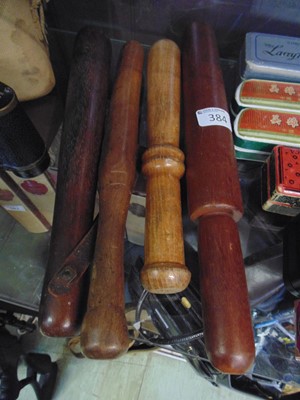 Lot 384 - A selection of four hand made truncheons