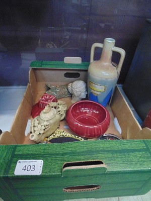 Lot 403 - A carton containing an assortment of ceramic,...