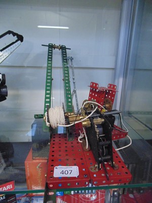 Lot 407 - A clockwork Meccano crane