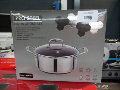 Lot 1655 - Boxed Pro Steel Fusion cookware casserole dish