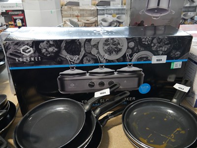 Lot 1669 - Boxed triple slow cooker