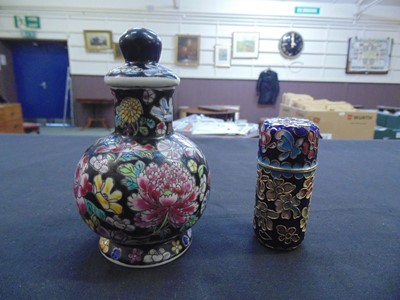 Lot 452 - Two enamelled lidded pots