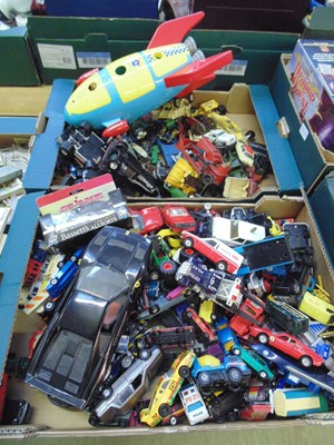 Lot 468 - Two trays of mainly die cast play worn cars,...