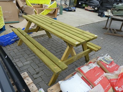 Lot 2169 - Wooden slatted picnic bench