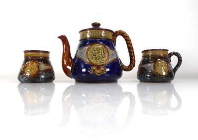 Lot 143 - A Royal Doulton three piece tea service...