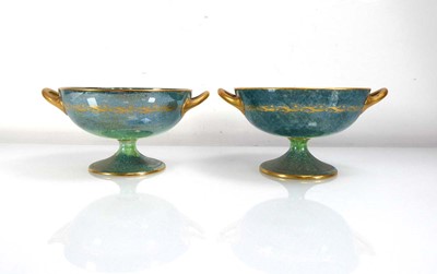 Lot 144 - A pair of Mintons two handled tazza, each...