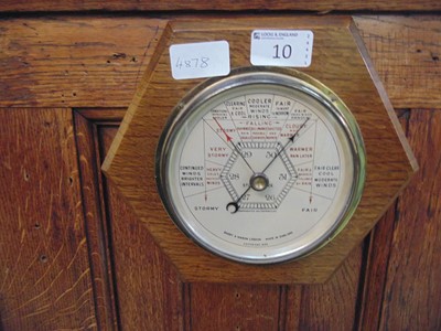 Lot 10 - An oak cased Short and Mason barometer