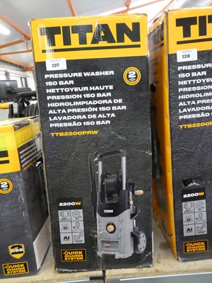 Lot 2317 - Titan TTB2200PRW electric pressure washer, boxed