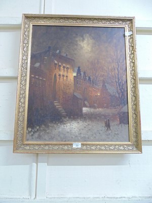 Lot 20 - A gilt framed oil on canvas of a spooky...