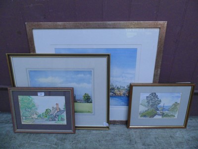 Lot 22 - A selection of four framed and glazed...