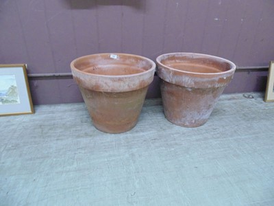 Lot 24 - Two large clay garden pots