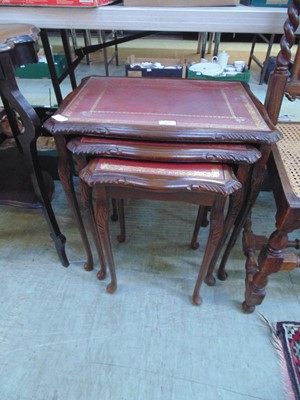 Lot 55 - A nest of three reproduction mahogany effect...