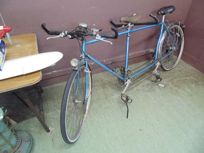 Lot 82 - A blue painted tandem bicycle