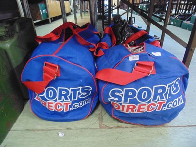 Lot 89 - Two bags containing football nets, clothing, etc