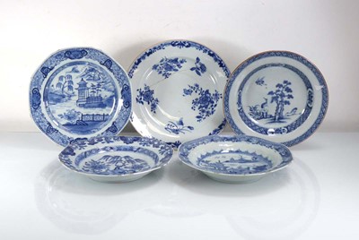 Lot 312 - Eleven Chinese blue and white side plates,...