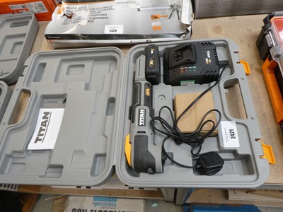 Lot 2421 - Cased Titan 18V multi-tool with battery and...