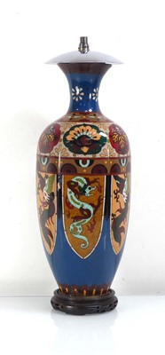 Lot 322 - A cloisonné vase of baluster form decorated...