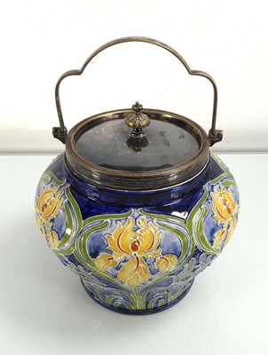 Lot 149 - A James McIntyre Gesso Faience metalware...