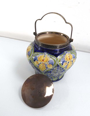 Lot 149 - A James McIntyre Gesso Faience metalware...