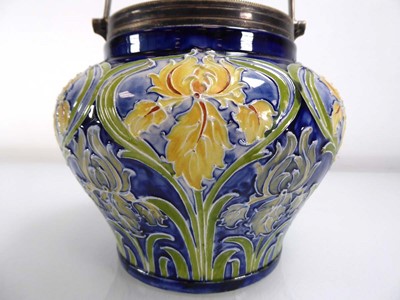 Lot 149 - A James McIntyre Gesso Faience metalware...