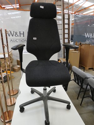 Lot 2455 - Black twin armed office armchair on 5 star base