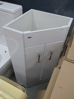 Lot 2514 - White gloss 2 door corner vanity unit