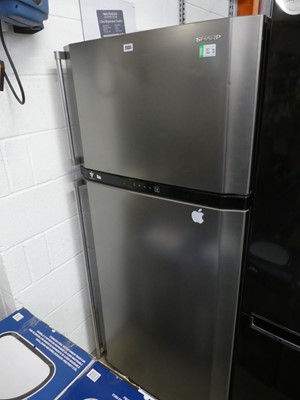 Lot 2533 - Sharpe Plasma Cluster fridge freezer in silver...