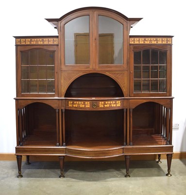 Lot 59 - An Edwardian mahogany and satinwood marquetry...